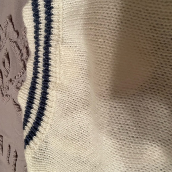 Oddi Women's White and Blue Striped Sweater Lg NWT - Picture 9 of 15